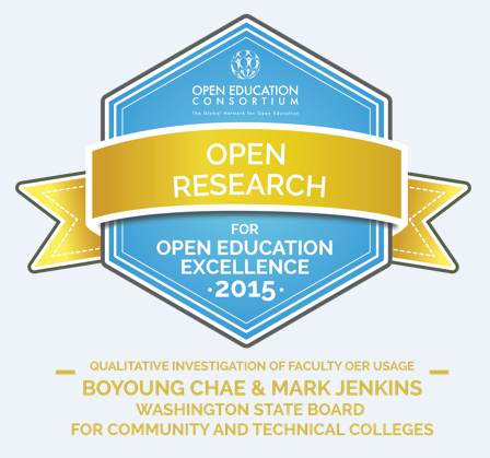 Open Ed Consortium badge for Open Research for Open Education Excellence 2015